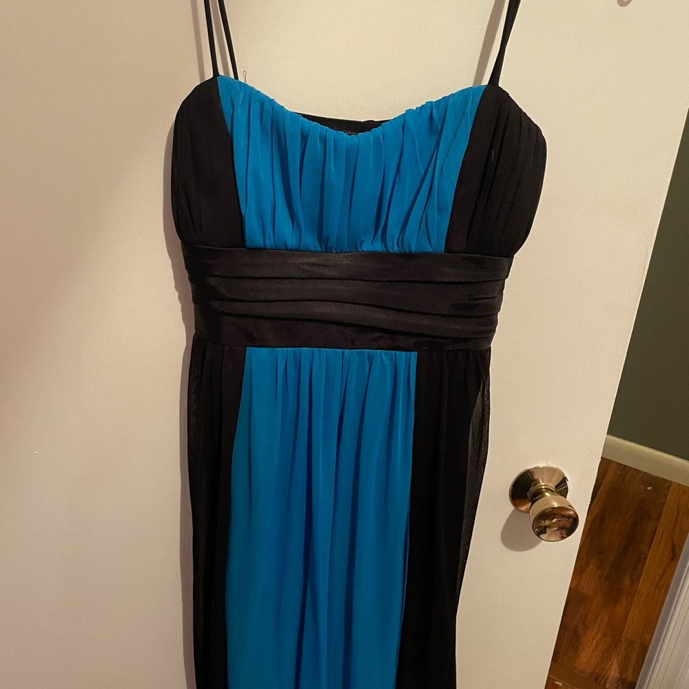Black and blue party dress.
